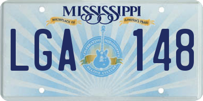 MS license plate LGA148