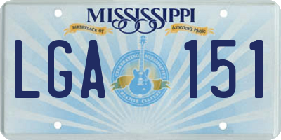 MS license plate LGA151