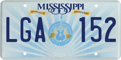 MS license plate LGA152