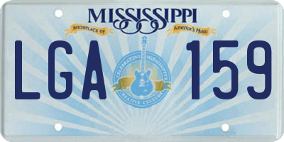 MS license plate LGA159