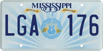 MS license plate LGA176