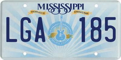 MS license plate LGA185