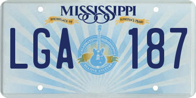 MS license plate LGA187