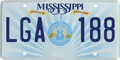 MS license plate LGA188