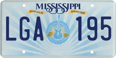 MS license plate LGA195