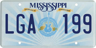 MS license plate LGA199