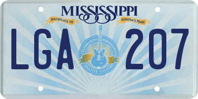 MS license plate LGA207