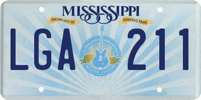 MS license plate LGA211