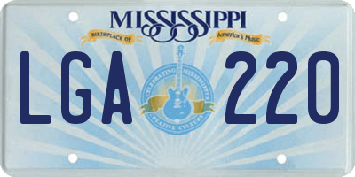 MS license plate LGA220