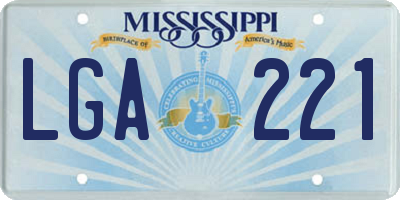 MS license plate LGA221