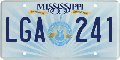 MS license plate LGA241