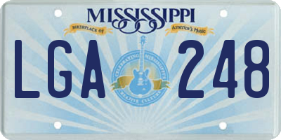 MS license plate LGA248