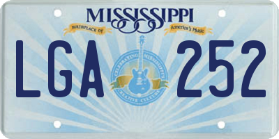 MS license plate LGA252