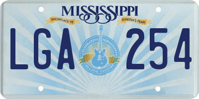 MS license plate LGA254