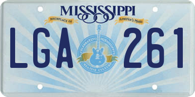 MS license plate LGA261