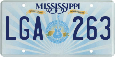MS license plate LGA263