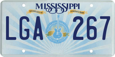 MS license plate LGA267