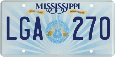 MS license plate LGA270