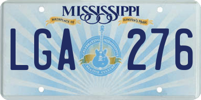 MS license plate LGA276