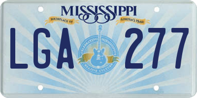 MS license plate LGA277