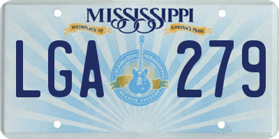 MS license plate LGA279