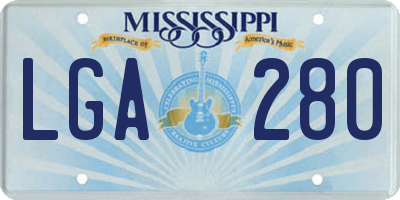 MS license plate LGA280