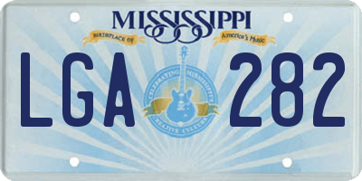 MS license plate LGA282