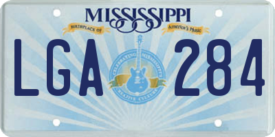 MS license plate LGA284