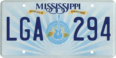 MS license plate LGA294