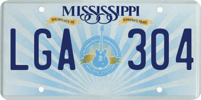 MS license plate LGA304