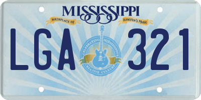 MS license plate LGA321