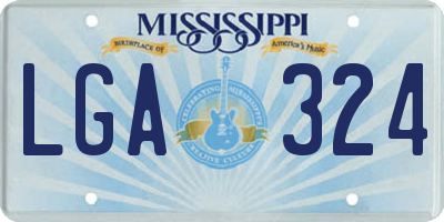 MS license plate LGA324