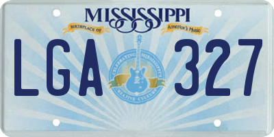 MS license plate LGA327
