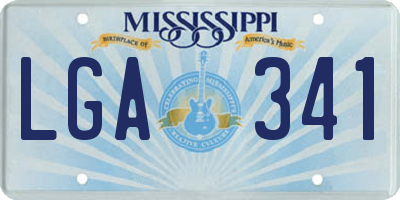 MS license plate LGA341