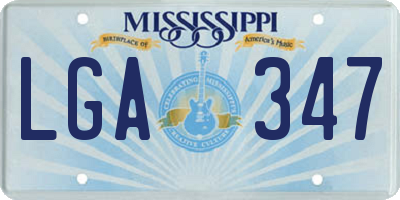 MS license plate LGA347