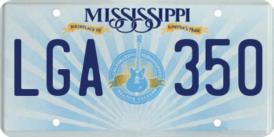MS license plate LGA350