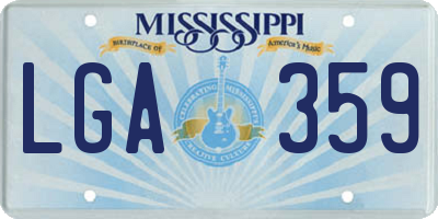 MS license plate LGA359