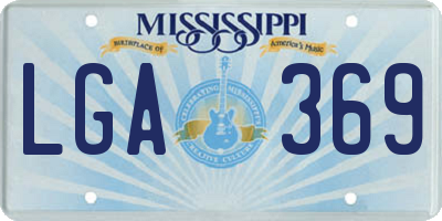 MS license plate LGA369
