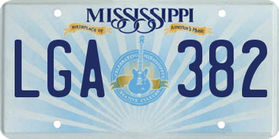 MS license plate LGA382