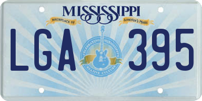 MS license plate LGA395