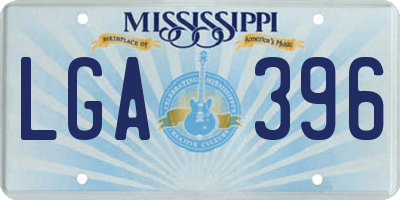 MS license plate LGA396
