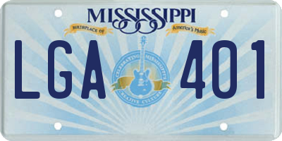 MS license plate LGA401