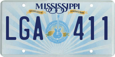 MS license plate LGA411