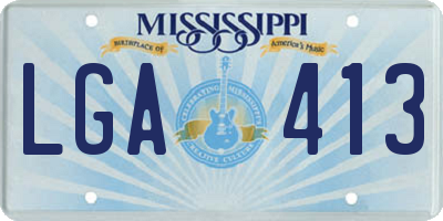 MS license plate LGA413