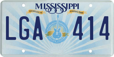 MS license plate LGA414