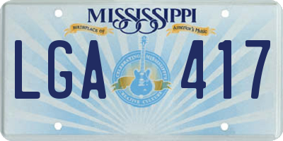 MS license plate LGA417