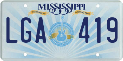 MS license plate LGA419