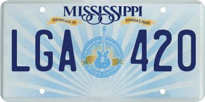 MS license plate LGA420