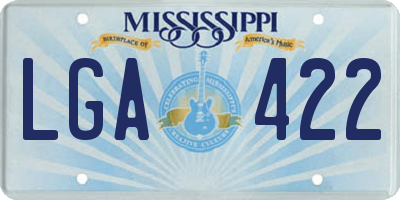 MS license plate LGA422