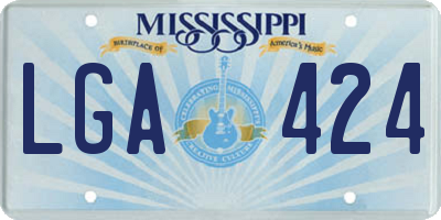 MS license plate LGA424